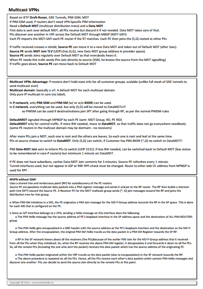 Techtorials.ro - Multicast VPN summary